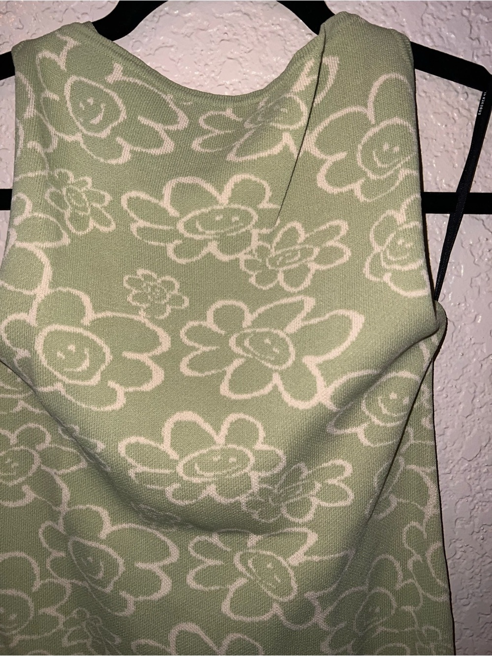 NWT Forever 21 Green Floral Knit Mini Dress - Picture 2 of 4